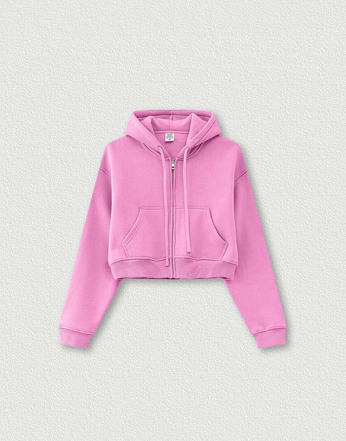 Women's Vintage Solid Color Zip-Up Hoodie-wh288-1